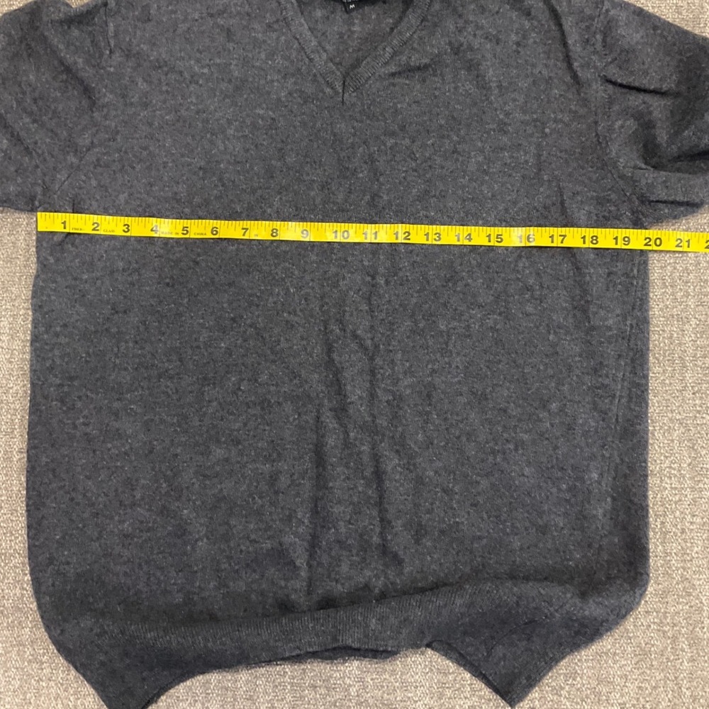Emi Maglia Wool Cashmere Blend Italian Soft Warm Pullover V-Neck Grey Sweater M - Picture 6 of 6